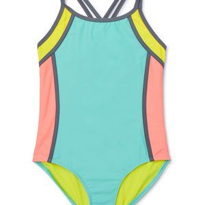 Color Block One-Piece Swimsuit with *UPF 50+
